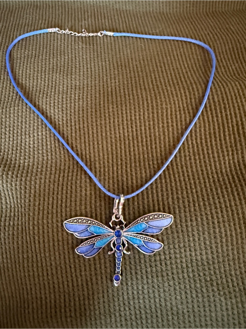 Blue Dragonfly Pendant Necklace - Women's Jewelry